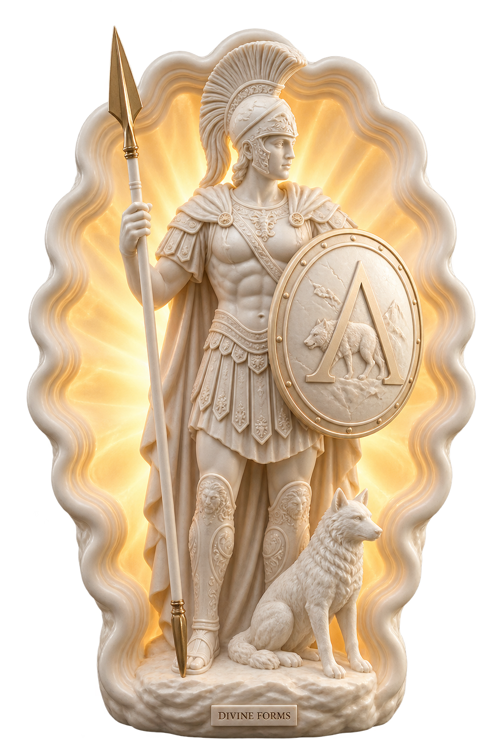 Apollo Greek God Lamp – 3D Printed Greek Mythology Statue Light – Custom LED Color – Classical Home Decor – Unique Mythology Gift