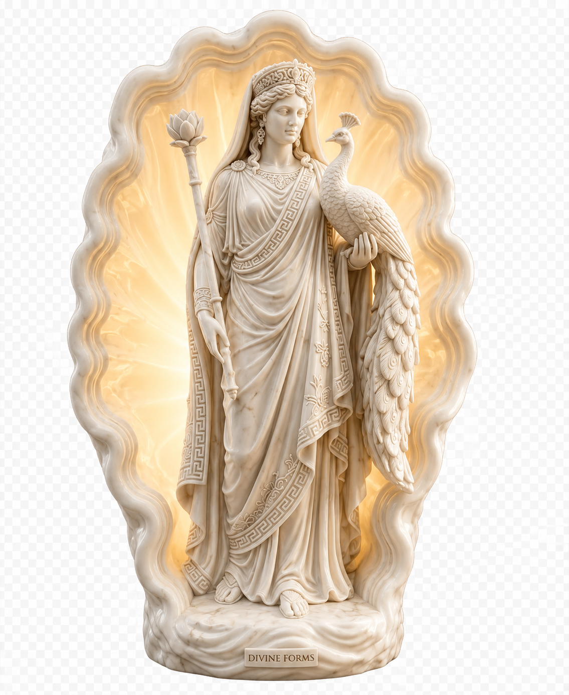 Hera Greek Goddess Lamp – Greek Mythology LED Statue – 3D Printed Goddess Decor – Custom Light Color – Mythology Gift