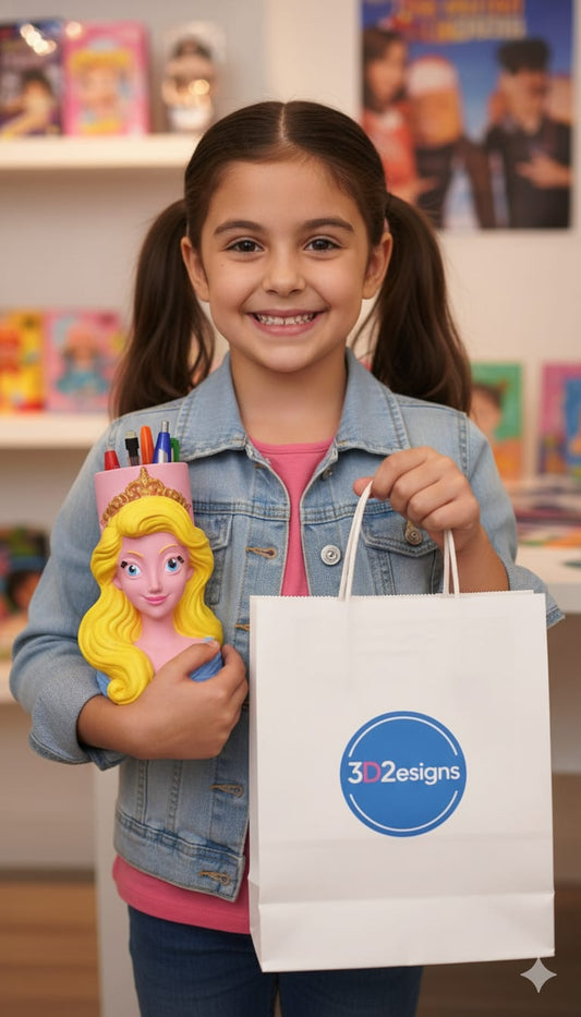 Princess Pencil Holder – Hand-Painted Desk Organizer