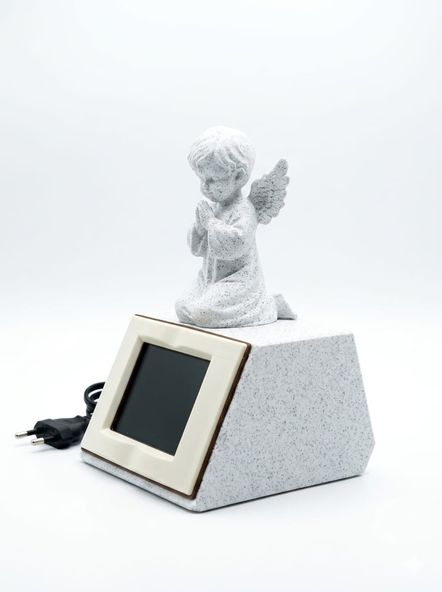 Daily Bible Verse Display with Angel Figurine – WiFi Connected Inspirational Scripture Device