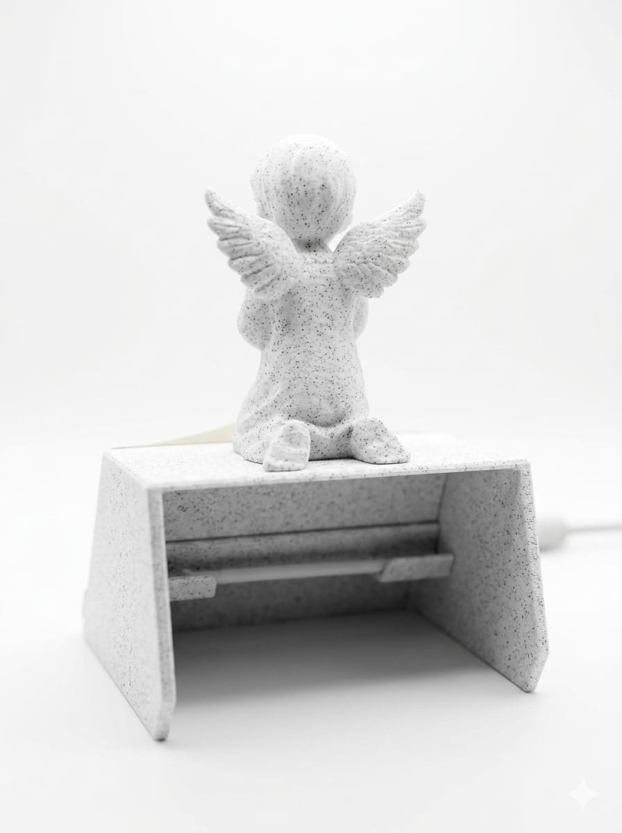 Daily Bible Verse Display with Angel Figurine – WiFi Connected Inspirational Scripture Device