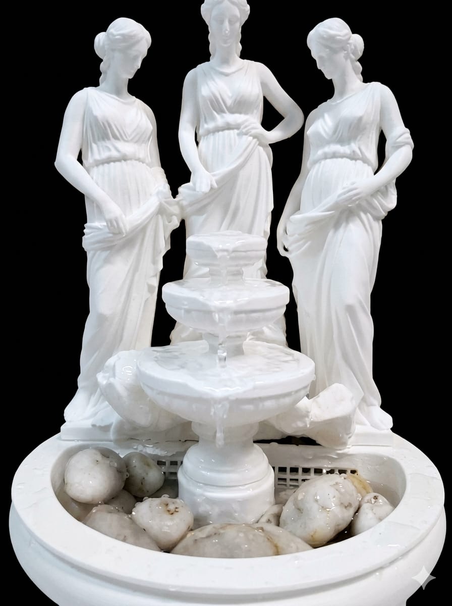 Three Graces Water Fountain | 3D Printed Indoor Fountain | Greek Goddess Decor | Classical Home Decor | Desk Fountain Gift