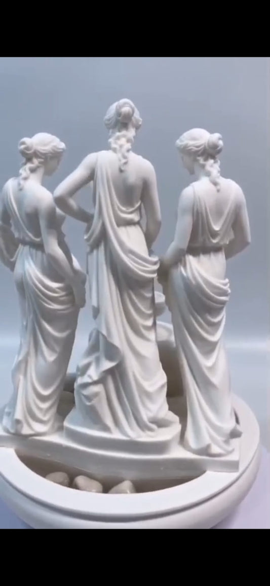 Three Graces Water Fountain | 3D Printed Indoor Fountain | Greek Goddess Decor | Classical Home Decor | Desk Fountain Gift