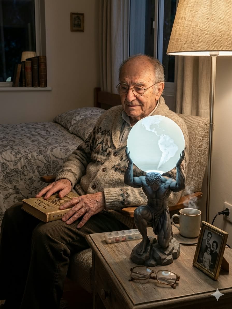 Atlas Holding the World – Illuminated Globe Lamp