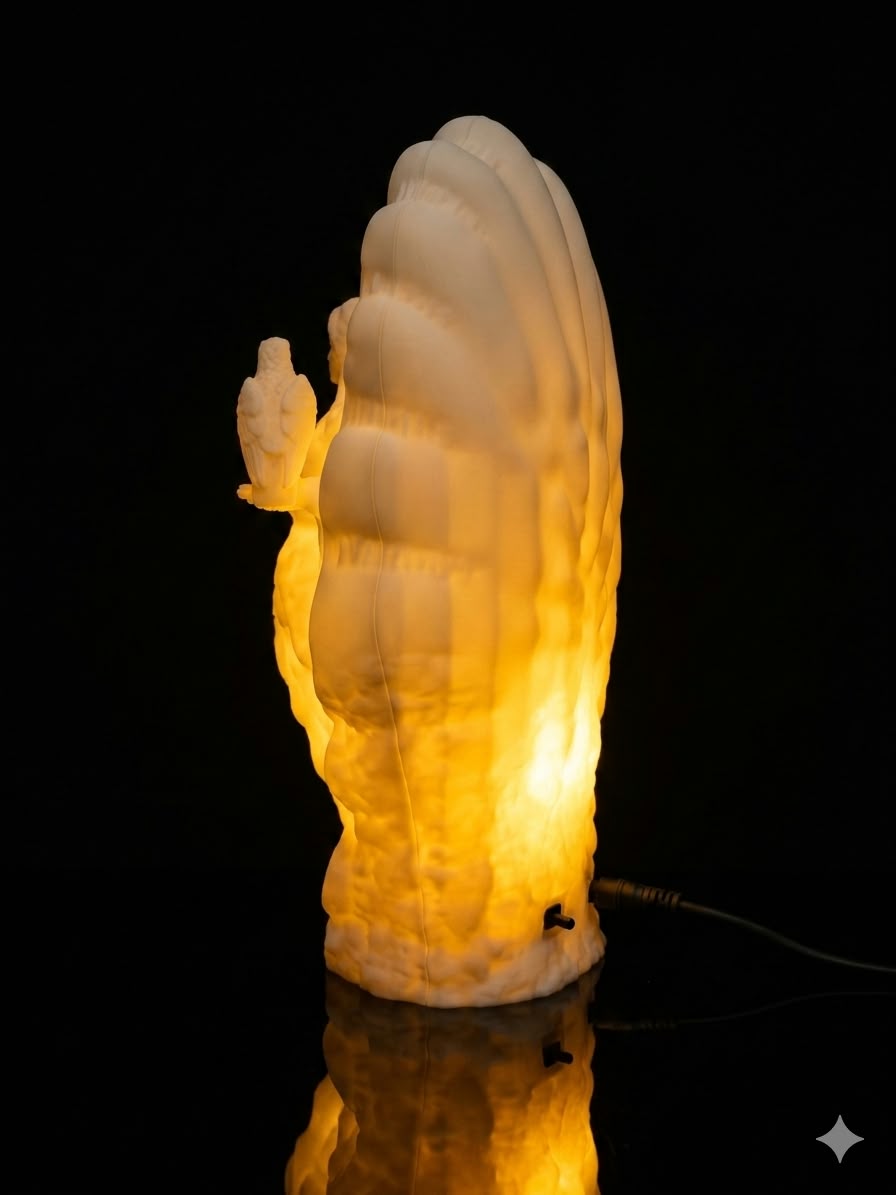 Zeus Greek God Lamp, God of Thunder Decor, Greek Mythology Light, Zeus Statue, Custom LED Color, 3D Printed Mythology Gift
