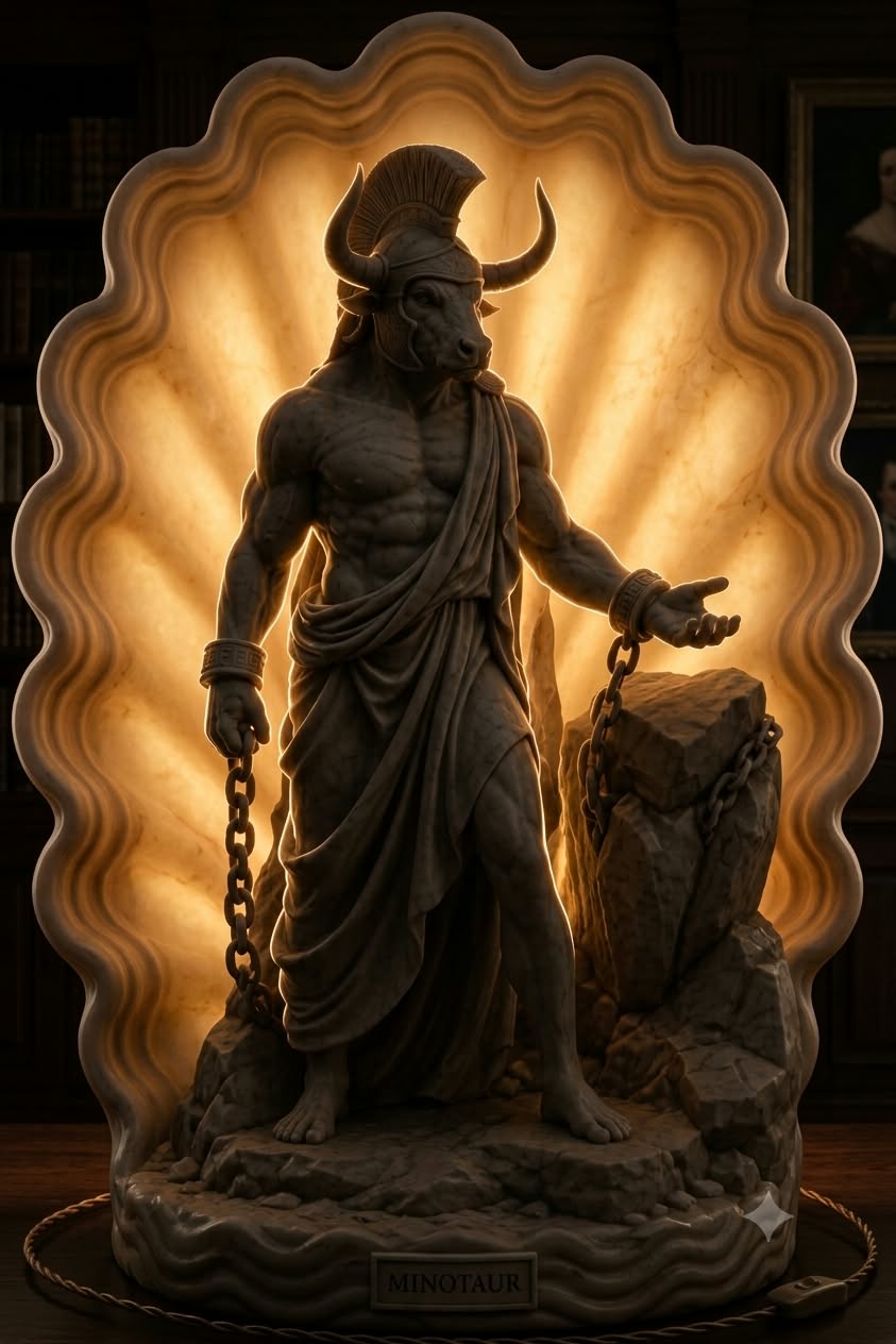 Minotaur Greek Mythology LED Sculpture Lamp