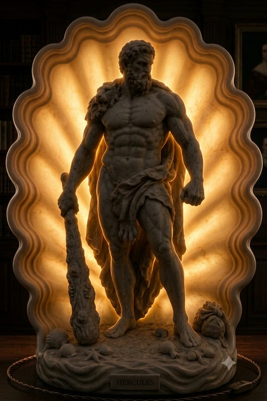 Hercules Greek Mythology LED Lamp – 3D Printed Heracles Sculpture