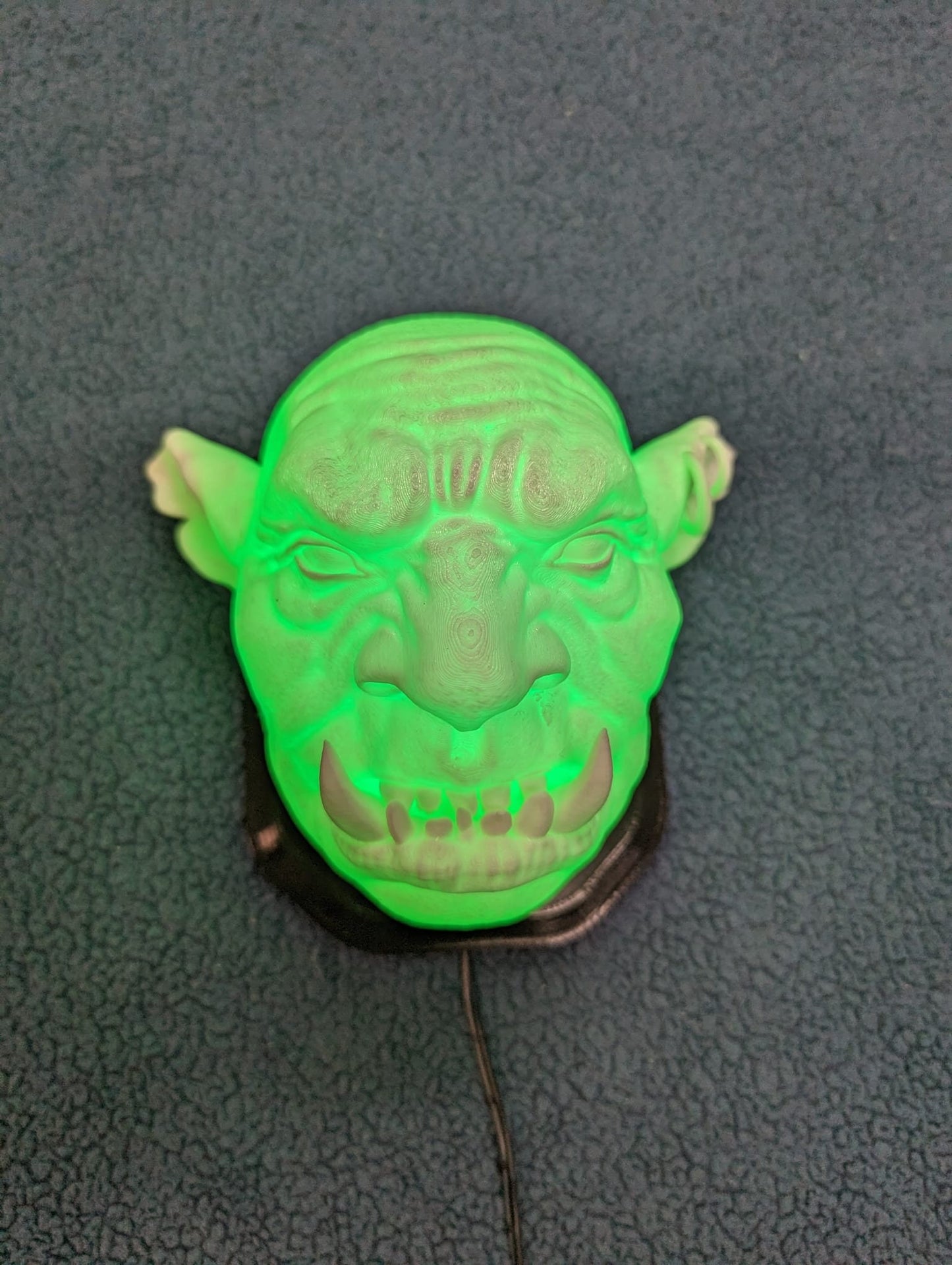 Cave Troll Head  wall trophy lamp to decorate your room: bedroom, playroom or office.
