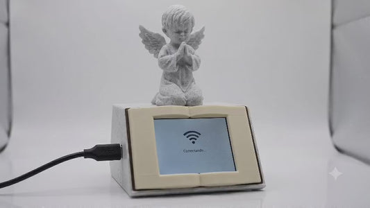 Daily Bible Verse Display with Angel Figurine – WiFi Connected Inspirational Scripture Device