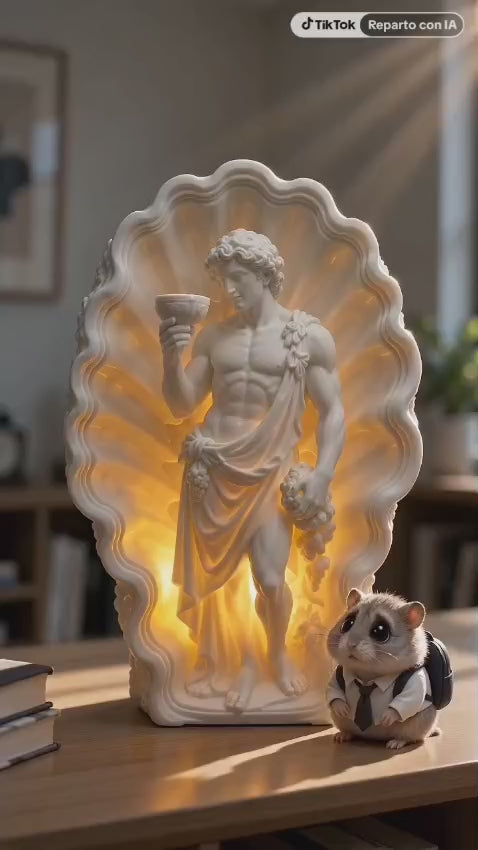 Zeus Greek God Lamp, God of Thunder Decor, Greek Mythology Light, Zeus Statue, Custom LED Color, 3D Printed Mythology Gift
